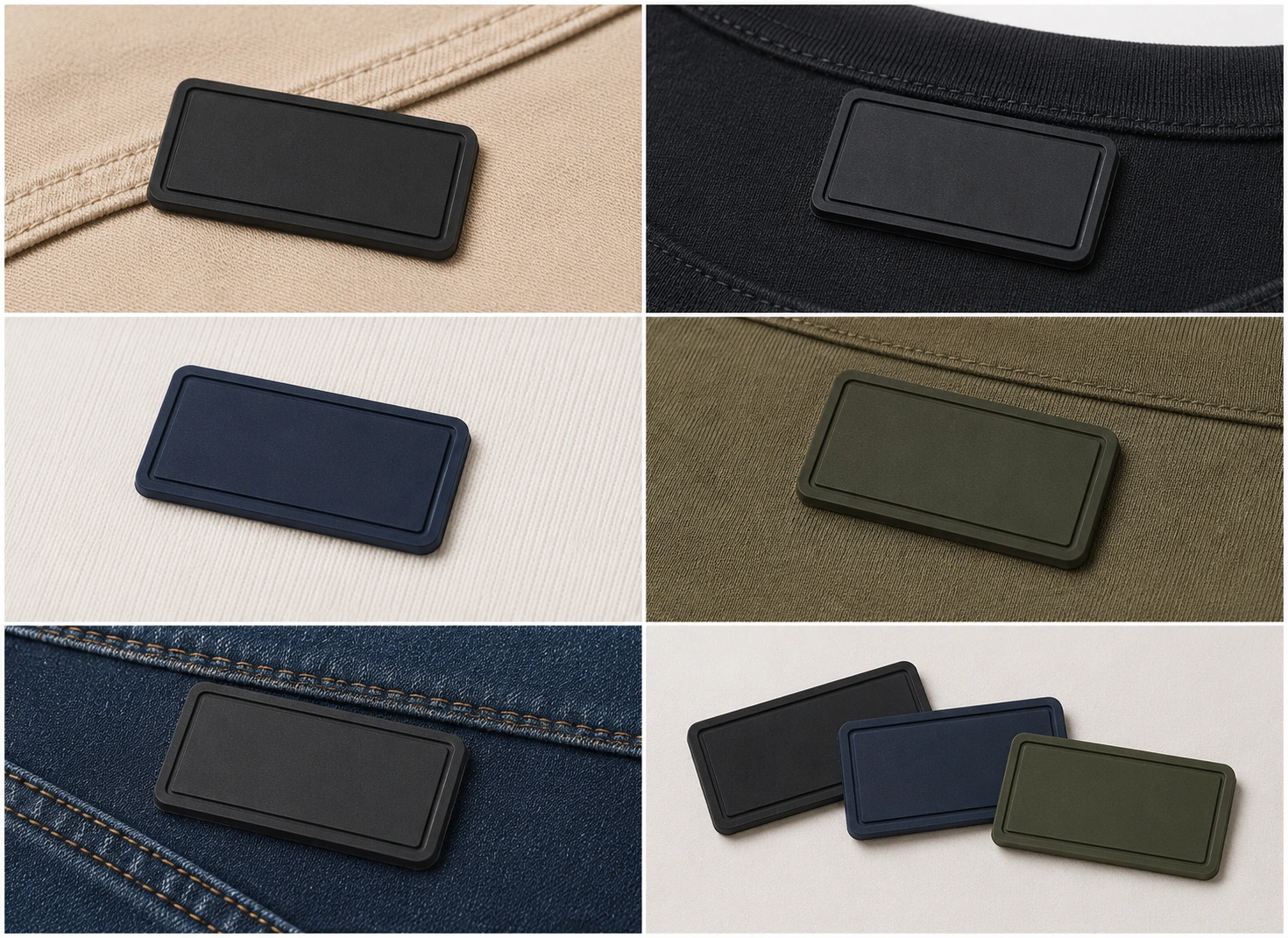 Rubber patch apparel branding detail