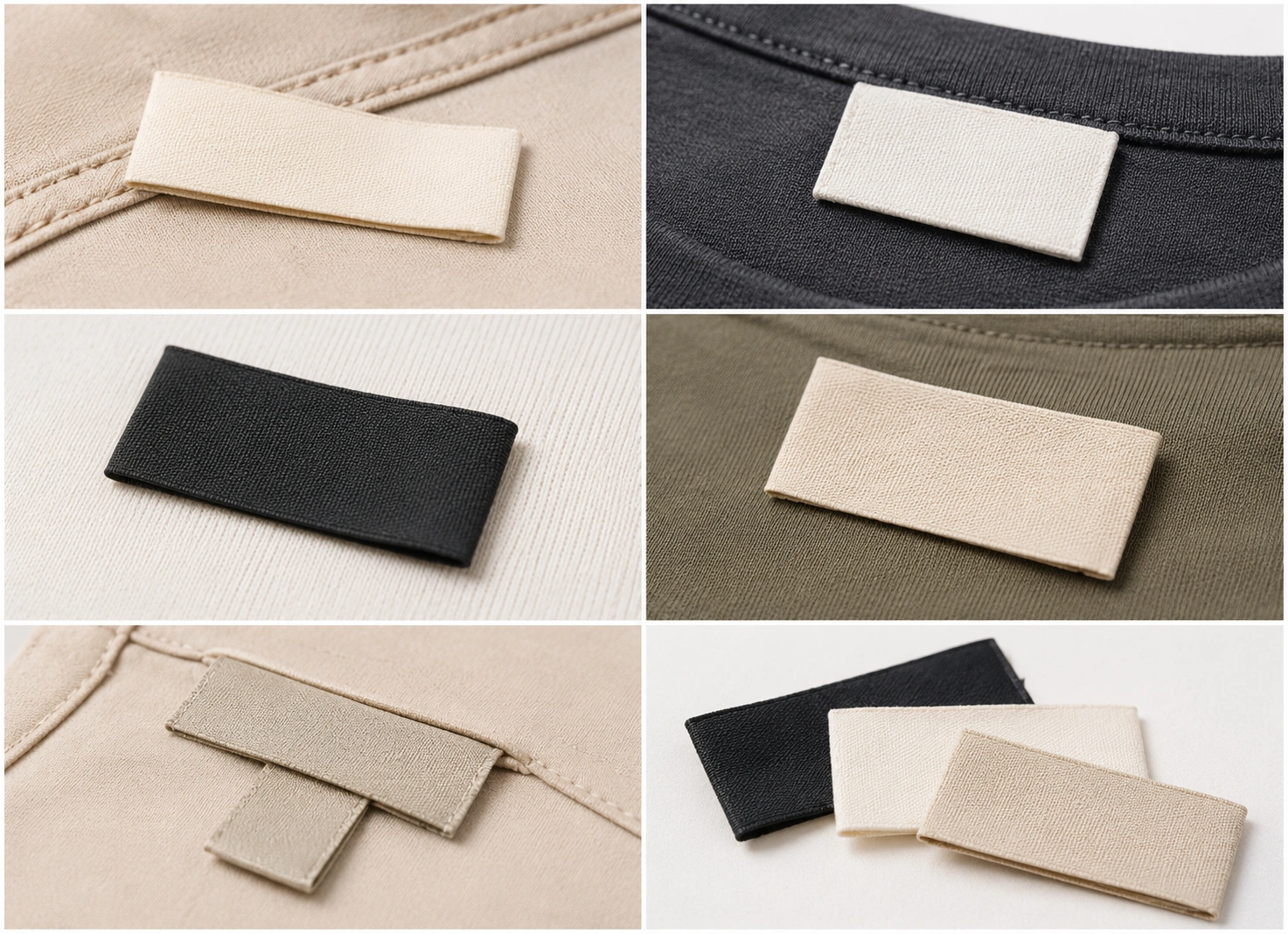 Woven apparel label branding detail